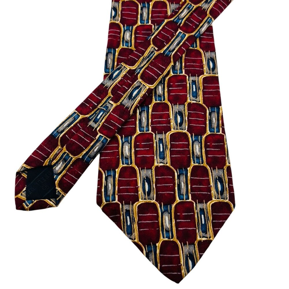 Ferrell Reed for Belk By 100% Silk Hand Made In USA Geometric Multi 60 x 4"